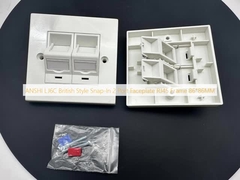 ANSHI LJ6C Britse stijl Snap-In 2-poorts frontplaat RJ45 Frame 86*86MM