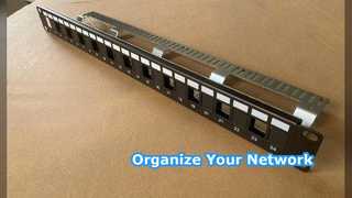 ANSHI Cat6A STP-patchpaneel 24 poort 1U