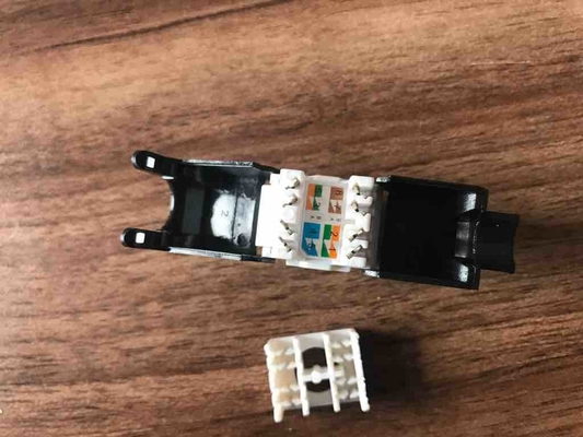 Gold Plating RJ45 Keystone Jack Cat6A UTP 180 Degree Tool Free Outlet