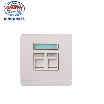 ANSHI RJ45 86x86mm Single Hole Double Hole Panel Telecommunication Face Plate
