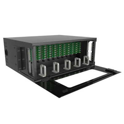 19 Inch 1U~4U Rack Mount Optical Distribution Frame 12 24 48 72 96 144 Cores ODF Chassis Steel Patch Panel With Splicing