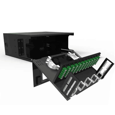 19 Inch 1U~4U Rack Mount Optical Distribution Frame 12 24 48 72 96 144 Cores ODF Chassis Steel Patch Panel With Splicing