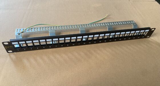 ANSHI 19 Inch 1U Height 24 Ports STP Shielded Rack Mount Patch Panel for Networking