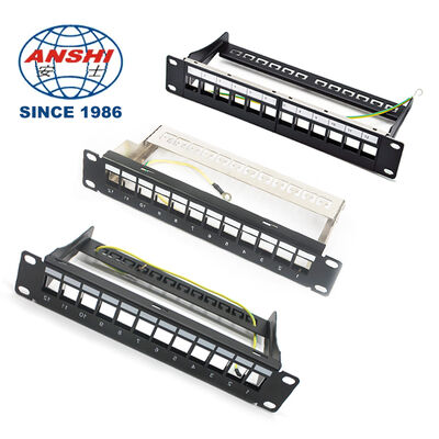 19 Inch 32 Port Empty STP FTP Shielded RJ45 Patch Panel CAT5E CAT6 Rack Mount Network Distribution Panel