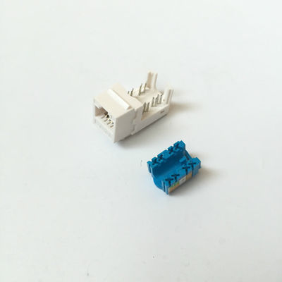 Blue Color RJ45 Un-Shielded Jack , UTP 90 Degree Cat6 Toolless Keystone Jack