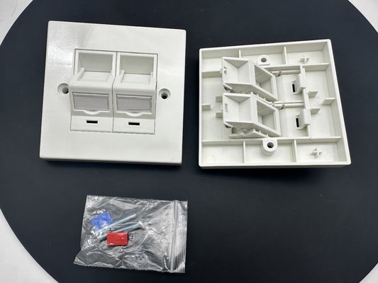 ANSHI LJ6C Britse stijl Snap-In 2-poorts frontplaat RJ45 Frame 86*86MM