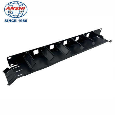 1U horizontale kabelmanager 19 inch rackmount zwart ijzer