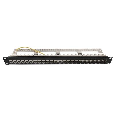 ANSHI 19 inch 1U Hoogte 24 poorten STP Schilded Rack Mount Patch Panel voor netwerken