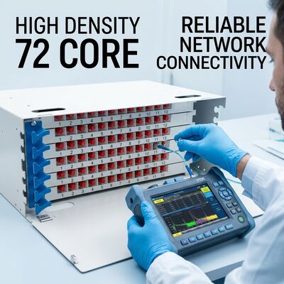 Rack Mount ODF 72 Core Fiber Optic Patch Panel voor telecommunicatie
