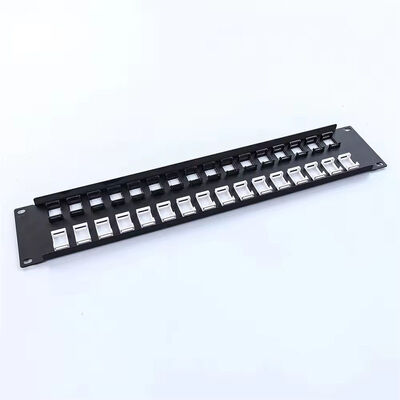19 inch 32 poort leeg STP FTP afgeschermd RJ45 patch panel CAT5E CAT6 Rack Mount Network Distribution Panel