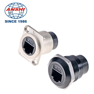 D-serie RJ45 Cat6 Vrouwelijke connector, paneelmontage Circular Ethernet Network Extension Socket