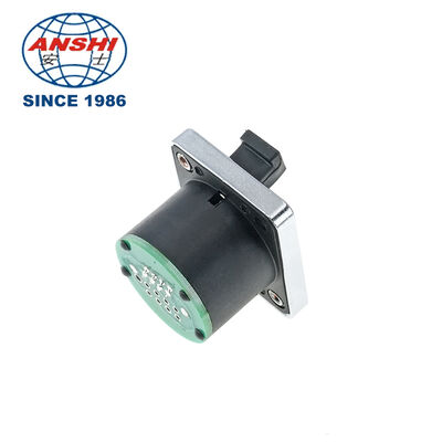 Industriële waterdichte D-type Ethernet RJ45 Panel Mount Socket PCB soldering met stofbedekking afgeschermd