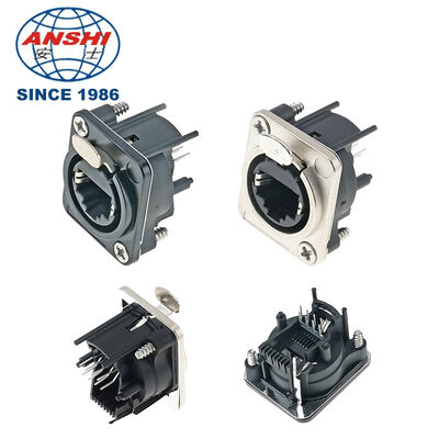 D-Type Panel Mount Audio XLR Socket RJ45 Ethernet Network Interface Combined Connector voor apparatuurpaneel