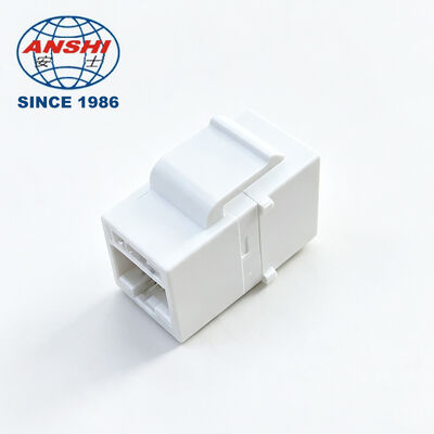 ANSHI 180-Graden Gereedschapsloze Keystone Jack RJ45 CAT5E CAT6 CAT6A UTP Ongeschermde Telecom Onderdelen