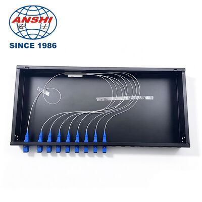 1U Rack Mount Symmetrical Split PLC Splitter, Metal Box for ODF Data Center