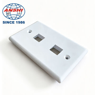 ANSHI 120 Type US Standard Wall Mount Face Plate, 2 poort RJ45 RJ11 Dubbelpoort Telecommunicatie Product
