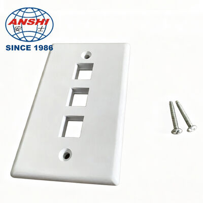 ANSHI 120 Type US Standaard Wandmontage Frontplaat, 3 Poorts RJ45 RJ11
