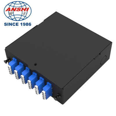 Mini ODF ODB Box 24-Core 4-Poort Glasvezel Terminal Box Industrieel 35mm DIN-150 Rail FTTH FTTX SC Optische Kabel Box