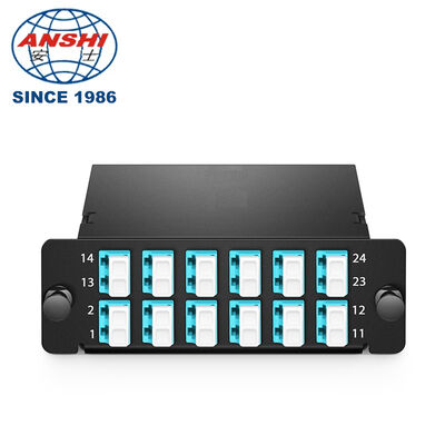 24F OM4 MPO/MTP Cassette Type A 2 MPO-12 tot 12*LC Duplex FHD LGX Low Loss FS Panduit Compatibel 40G/100G Data Center